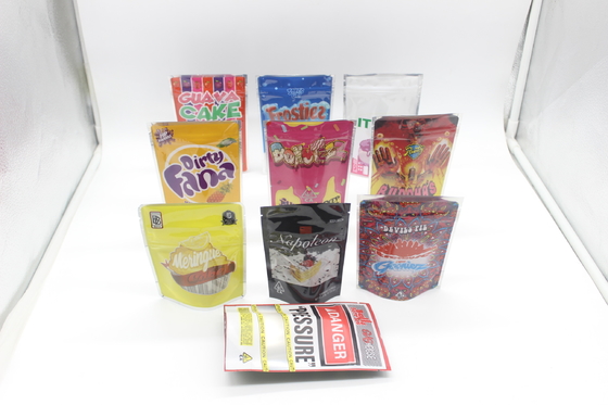satın al PET parlak Mylar ot torbaları çocuk geçirmez fermuarlı kokusuz online manufacture