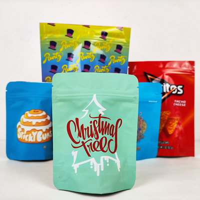satın al Gıda sınıfı Alüminyum folyo ziplock çanta 3.5g Mylar ot çanta Mat siyah ayağa kalk online manufacture