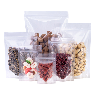 satın al Şeffaf ayağa kalkan Mylar çantaları Gıda açık yeniden kilitlenebilir ziplock çantaları online manufacture