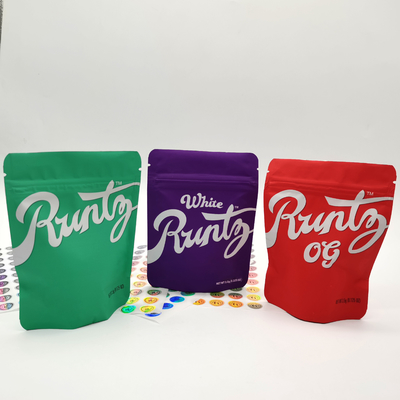 satın al Tekrar kullanılabilir çok renkli fermuarlı Mylar Stand Up Pockets CBD otları için nemden korunur online manufacture