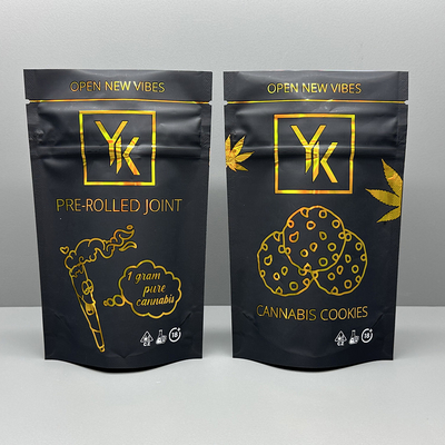 satın al 10 Renkli Baskı Holografik Stand Çanta THC Kurabiye Paketleme Mylar Plastik Çantalar online manufacture