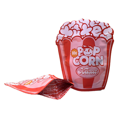 satın al Ot Özel Şekil Die Cut Mylar Torbalar PET Film Patlamış Mısır Şekil Çantası online manufacture