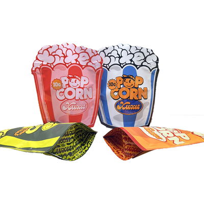 satın al Patlamış mısır şekli Mylar Stand Up Pocket Custom Düzensiz Şekil Ziplock Top online manufacture