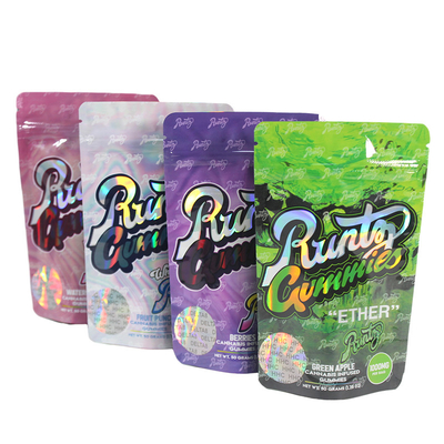 satın al PET Ziplock Stand Up Pocket Holografik Parlak Yüzey Paketleme online manufacture