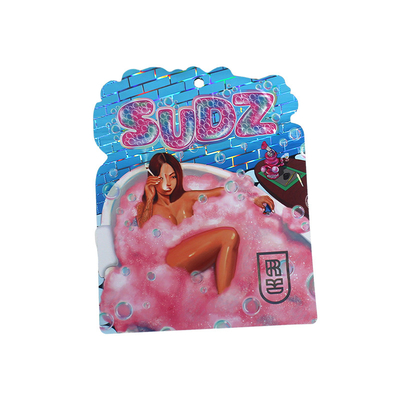 satın al Zipper Top Gloss Die Cut Mylar Çantaları Alüminyum folyo 3.5g Özel online manufacture