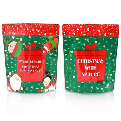 satın al Mat Şeffaf Plastik Noel Stand Up Pocket Kokusuz Atıştırmalık Paketleme Çantası online manufacture