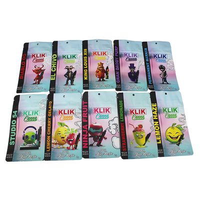 satın al Vape Ambalajı Yumuşak Dokunma Mylar Çantaları Gıda Derecesi Kokusuz Fermuar Sıcaklık Kapalı online manufacture