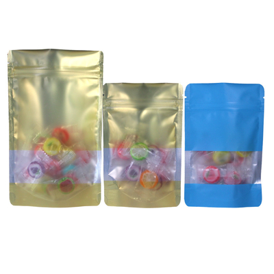 satın al Özel fermuarlı yeniden kilitlenebilir alüminyum folyo Mylar çantası Pencereli Plastik ambalaj çantası online manufacture