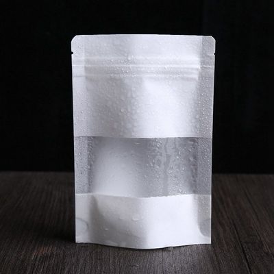 satın al Mega Göreç Çantaları Fermuar Beyaz Yeniden Kapanabilir Kağıt Çantaları online manufacture