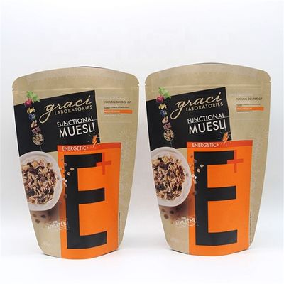 satın al Tekrar kapanabilir Kraft Stand Up Pockets Gravure Printed 4oz Kahve Kağıdı Torbaları online manufacture