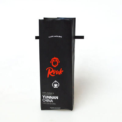 satın al Folyo Gusseted Mylar Matte Black Kahve Torbaları CMYK Baskılı ISO9001 online manufacture