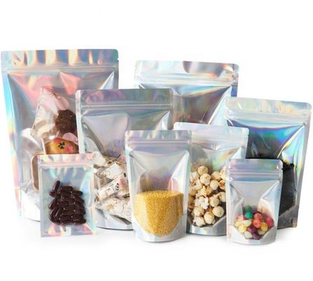 satın al Alüminyum folyo Holografik ziplockk torbaları Toptan satış 120 Mikron SGS online manufacture