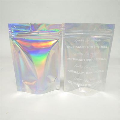 satın al PE OPP Holografik Ayaklı Cüzdan Tekrar Kullanılabilir Zip Lock Alüminyum Folyo Çanta ODM online manufacture