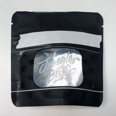 satın al VMPET Mat Siyah Ayağa Kalk Poşet 3.5g Mylar Zip Çantaları İçinden Gör online manufacture