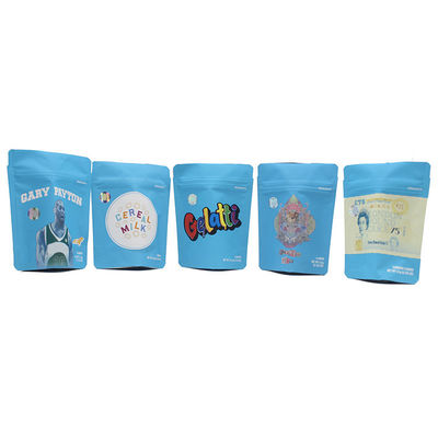 satın al LDPE Mylar ziplockk ayağa kalkan çantalar Mavi yeniden kilitlenebilir fermuar çantaları 5 inç yüksekliğinde online manufacture