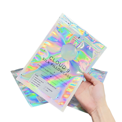 Plastik Mylar Holografik Çantalar Açık Pencereli Üç Yanlı Mühürlü Çanta