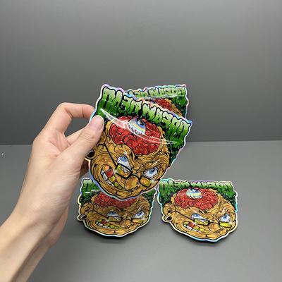 Holografik Mylar Paket Çantaları 3.5g Çocuklara Karşı Dayanıklı Düzme Kesim Mylar Çantaları Özel Baskı