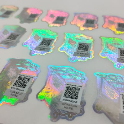 FDA Sahteleme Karşıtı Etiket 80 Mikron 3 boyutlu holografik çıkartmalar PE Film