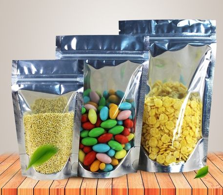 Güçlü Laminasyonlu Dik Açık Fermuar Çanta Baskı Gusset Çantası