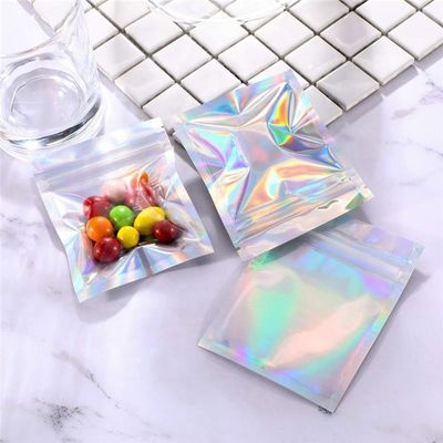 HACCP Holographic Stand Up Pocket Zipper Top Mylar Foil Mini Pockets