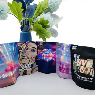 Plastik DEO Çiftlikler PET Yiyebilir Yeniden Kapanabilir Mylar Torbası 3.5g ziplockk Mylar Torbaları